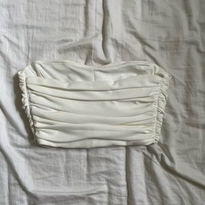 Zara white draped corset top